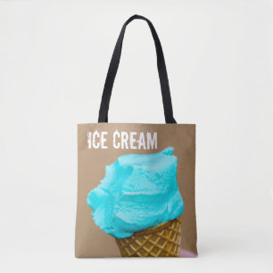 Ice cream with waffle macro tote bag