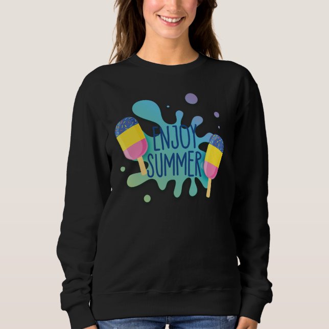 Ice Cream With Water Splash/ Shadow Effect Sweatshirt (Front)