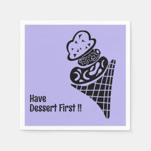 Ice Cream Woodcut Napkin