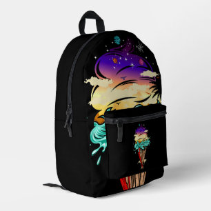Ice Cream World Printed Backpack
