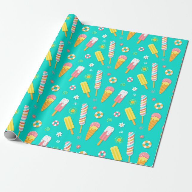 Ice Cream Wrapping Paper (Unrolled)
