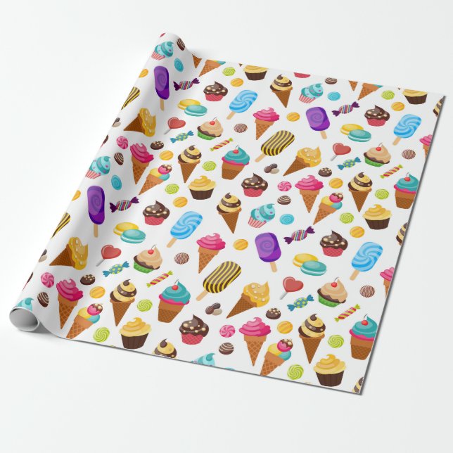 Ice Cream Wrapping Paper (Unrolled)