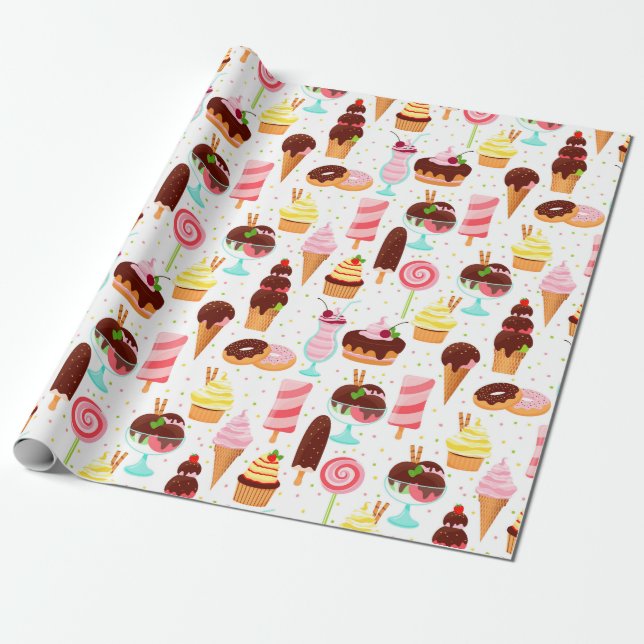 Ice Cream Wrapping Paper (Unrolled)