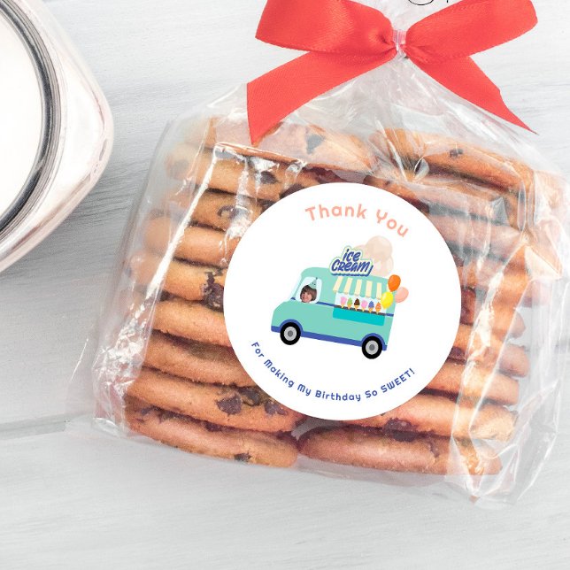 Ice Cream You Scream Birthday Classic Round Sticker (Creator Uploaded)