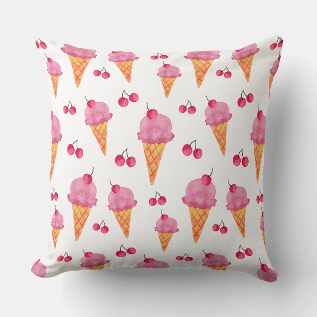 Ice creams & cherries cushion (Front)