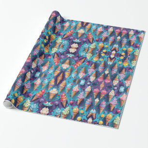 Ice Creams Colourful Art  Wrapping Paper