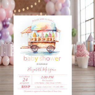 Ice creams Dotted Baby Shower Invitation