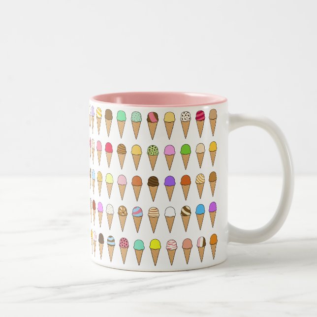 "Ice Creams of Many Flavors" Pattern Two-Tone Coffee Mug (Right)