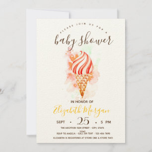 Ice creams,Paint Splash Stripes Baby Shower Invitation