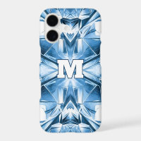 "Ice Crystal" Abstract Blue Geometric
