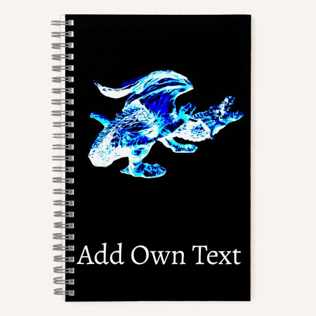 Ice Crystal Dragon Magical Frozen Gem Creature  Notebook (Front)