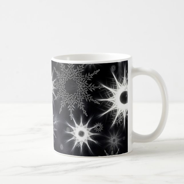 Ice Crystal Pattern on Black Coffee Mug (Right)