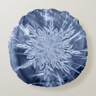 Ice Crystal Round Pillow