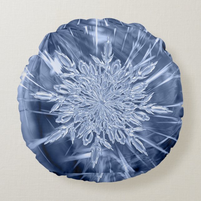 Ice Crystal Round Pillow (Front)