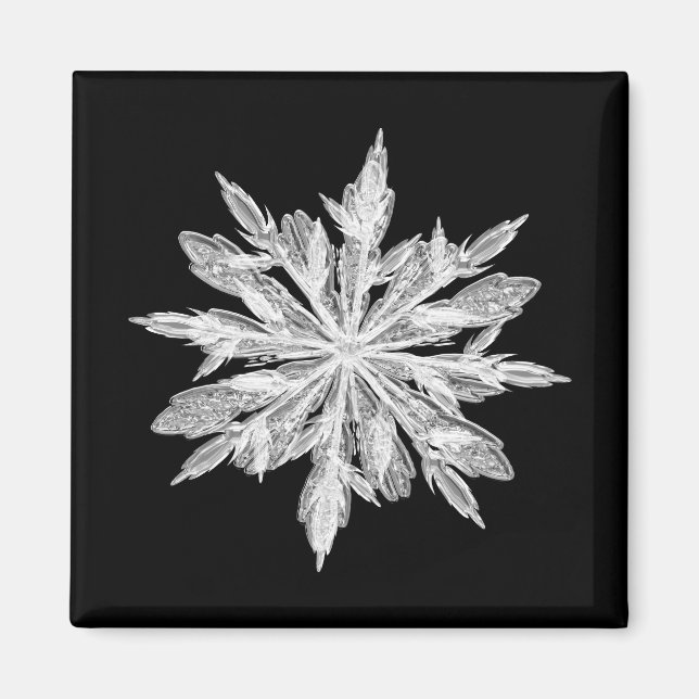 Ice crystal snowflake magnet (Front)