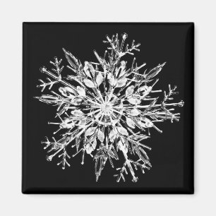 Ice crystal snowflake magnet