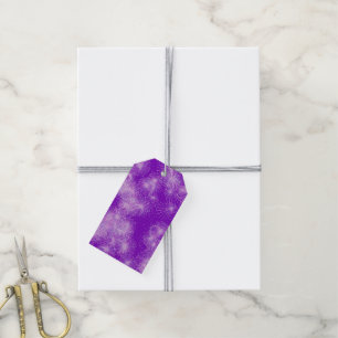 Ice crystal starbursts - deep purple gift tags