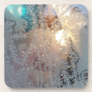 Ice crystal window nature patterns coaster