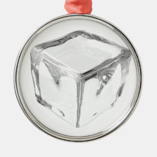Ice cube metal ornament