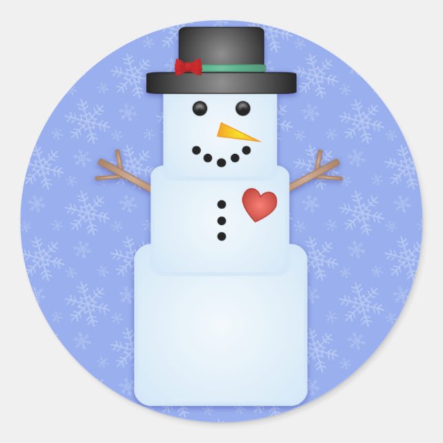 Ice Cube Snowman Holiday Stickers (Front)