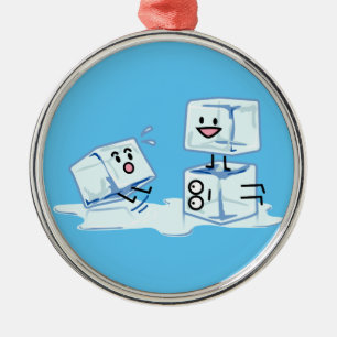 ice cubes icy cube water slipping stack melt cold metal ornament