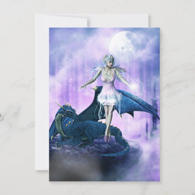 Ice Dragon Fairy Holiday Card (Front)