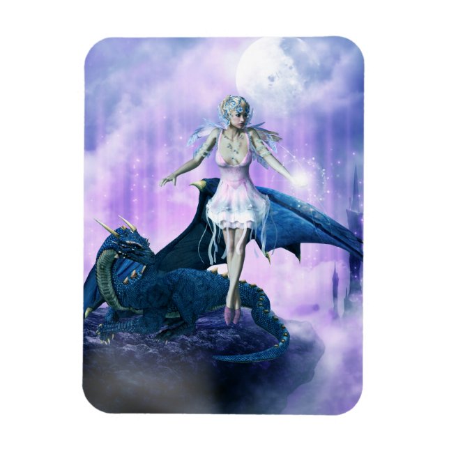 Ice Dragon Fairy Magnet (Vertical)