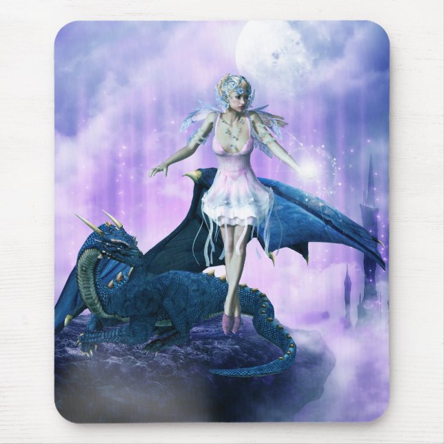 Ice Dragon Fairy Mouse Pad (Front)