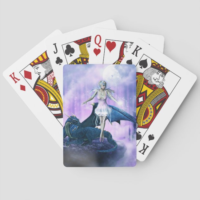 Ice Dragon Fairy Playing Cards (Back)