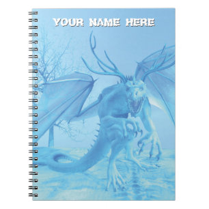 Ice dragon with antlers. Personalised Notebook