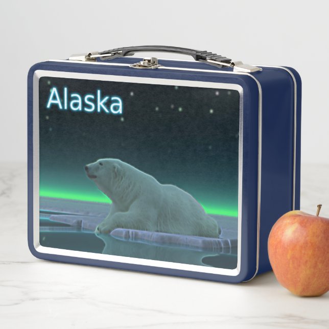 Ice Edge Polar Bear - Alaska Metal Lunch Box (In Situ)