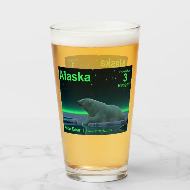 Ice Edge Polar Bear - Alaska Postage Glass (Front Filled)