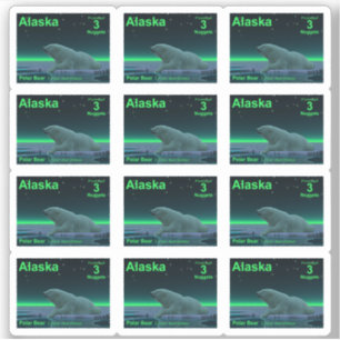 Ice Edge Polar Bear - Alaska Postage Sticker