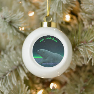 Ice Edge Polar Bear Ceramic Ball Christmas Ornament