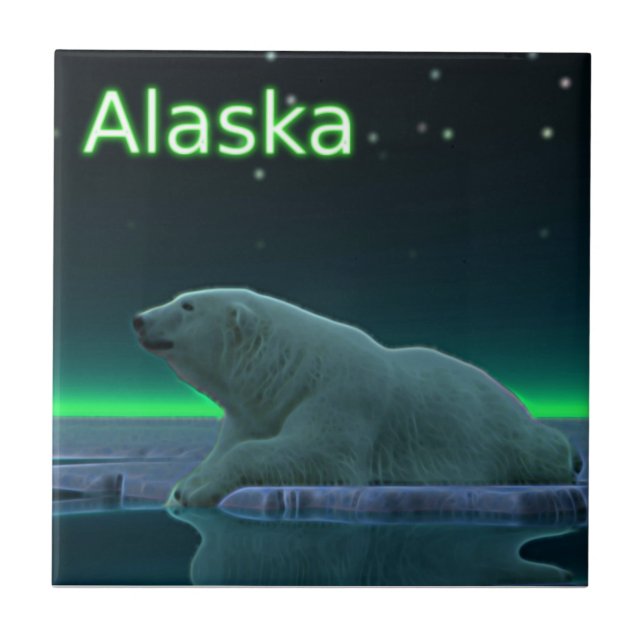 Ice Edge Polar Bear Ceramic Tile (Front)