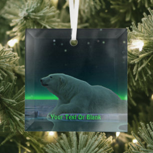 Ice Edge Polar Bear Glass Tree Decoration