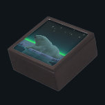 Ice Edge Polar Bear Jewellery Box<br><div class="desc">A peaceful moment in the long Arctic night. A Polar Bear rests at the edge of an open area in the pack ice.The Northern Lights glow in the distance; bright stars twinkle overhead. Polar bears are endangered. How much longer will scenes like this be able to occur? Please help save...</div>