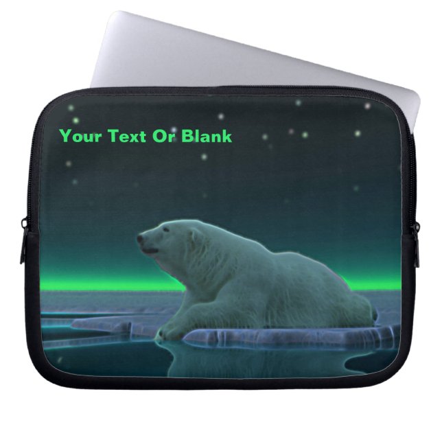 Ice Edge Polar Bear Laptop Sleeve (Front)