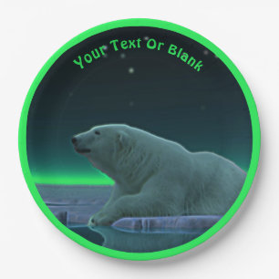 Ice Edge Polar Bear Paper Plate