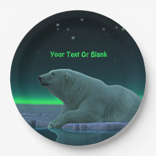 Ice Edge Polar Bear Paper Plate