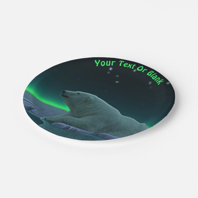 Ice Edge Polar Bear Paper Plate (Angled)