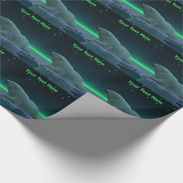 Ice Edge Polar Bear Wrapping Paper (Corner)