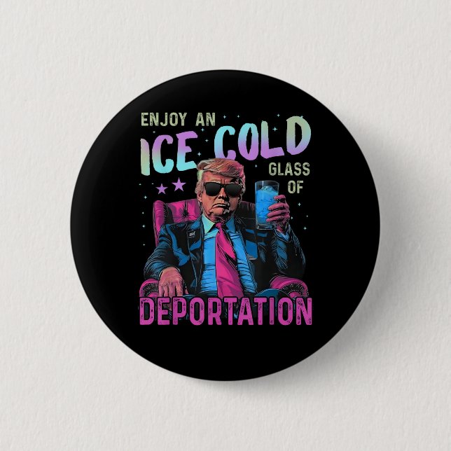 ICE Enjoy an Ice Cold 6 Cm Round Badge (Front)
