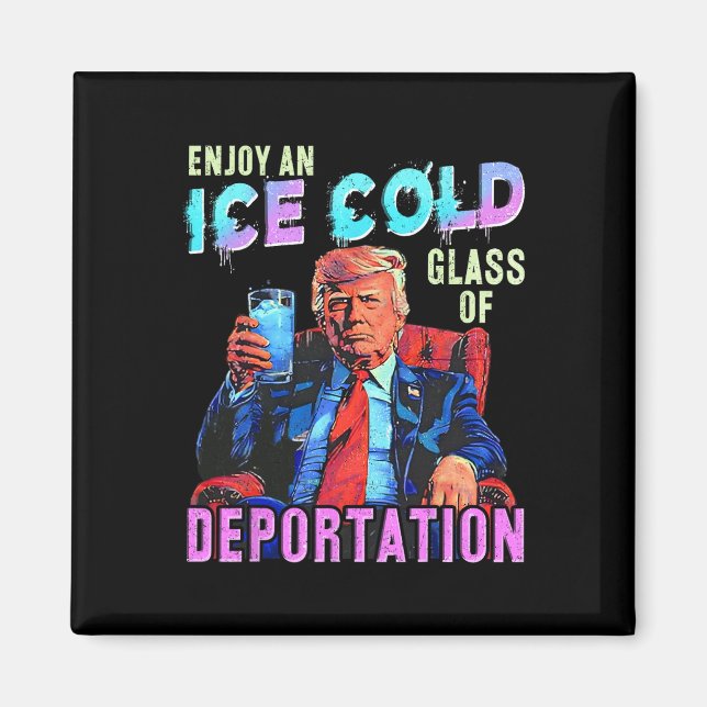 Ice Enjoy An Ice Cold Gl Of Deportation  Magnet (Front)