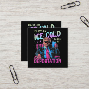 ICE Enjoy an Ice Cold Square Business Card