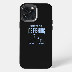 Ice Fisher Rules Of Ice Fishing Ice Angler Flag iPhone 13 Pro Max Case