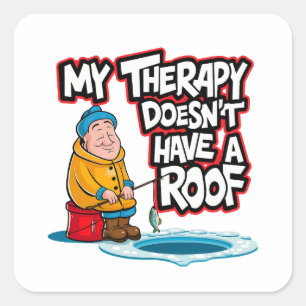Ice Fishermen Square Sticker