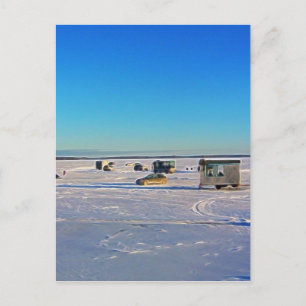 Ice Fishing collectin Postcard