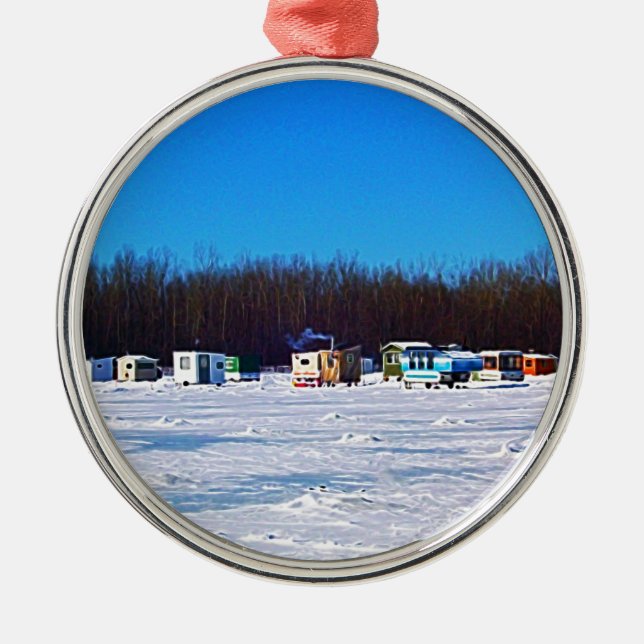 Ice Fishing collection Metal Ornament (Front)