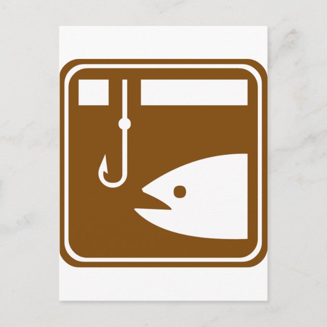 Ice Fishing Highway Sign Postcard (Front)